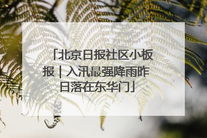 北京日报社区小板报｜入汛最强降雨昨日落在东华门