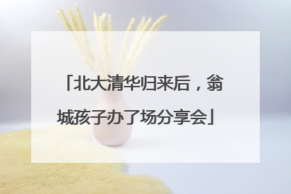 北大清华归来后，翁城孩子办了场分享会