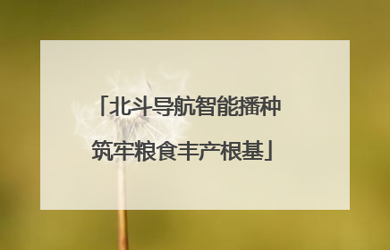 北斗导航智能播种 筑牢粮食丰产根基