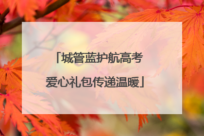 城管蓝护航高考 爱心礼包传递温暖
