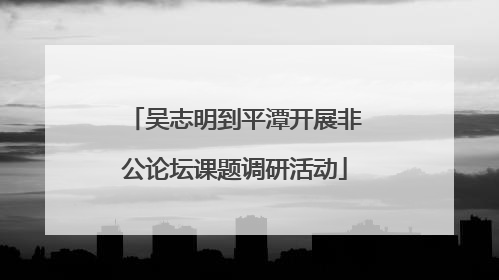 吴志明到平潭开展非公论坛课题调研活动