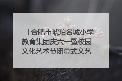合肥市琥珀名城小学教育集团庆六一暨校园文化艺术节闭幕式文艺汇演圆满举行