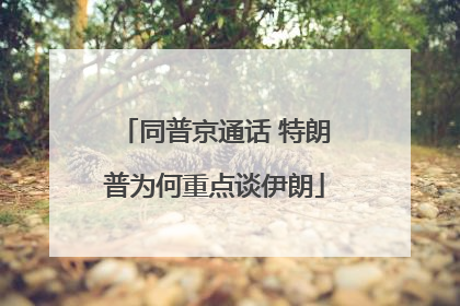 同普京通话 特朗普为何重点谈伊朗