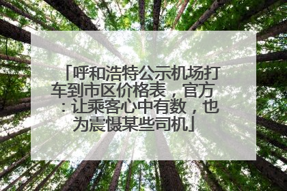 呼和浩特公示机场打车到市区价格表，官方：让乘客心中有数，也为震慑某些司机