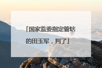国家监委指定管辖的田玉军，判了
