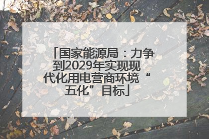 国家能源局：力争到2029年实现现代化用电营商环境“五化”目标