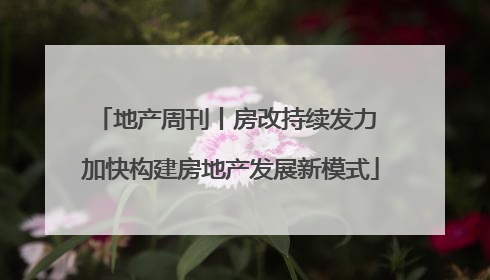 地产周刊丨房改持续发力 加快构建房地产发展新模式