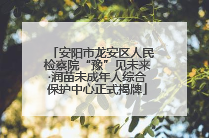 安阳市龙安区人民检察院“豫”见未来·润苗未成年人综合保护中心正式揭牌