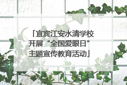 宜宾江安水清学校开展“全国爱眼日”主题宣传教育活动