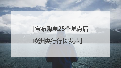 宣布降息25个基点后 欧洲央行行长发声