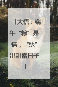 大悟：端午“粽”是情，“绣”出甜蜜日子