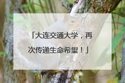 大连交通大学，再次传递生命希望！