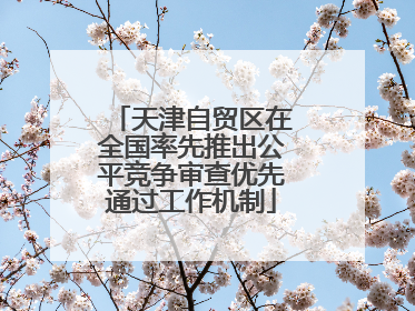 天津自贸区在全国率先推出公平竞争审查优先通过工作机制