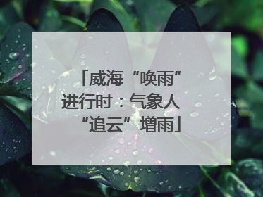 威海“唤雨”进行时：气象人“追云”增雨
