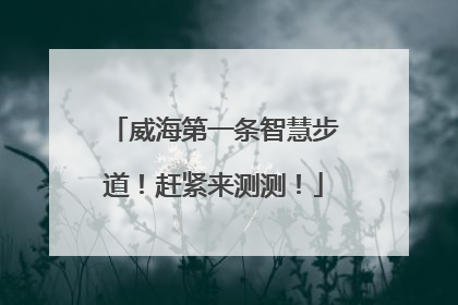 威海第一条智慧步道！赶紧来测测！