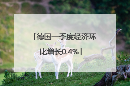 德国一季度经济环比增长0.4%
