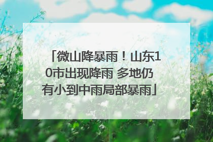 微山降暴雨！山东10市出现降雨 多地仍有小到中雨局部暴雨