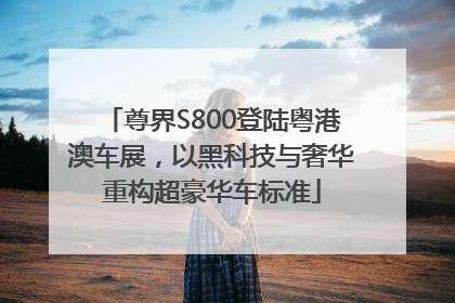 尊界S800登陆粤港澳车展，以黑科技与奢华重构超豪华车标准