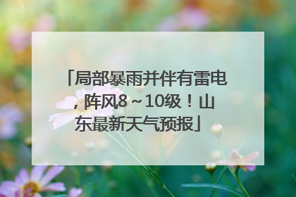 局部暴雨并伴有雷电，阵风8～10级！山东最新天气预报