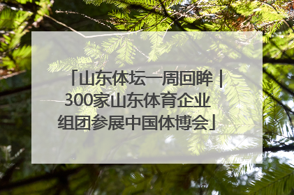 山东体坛一周回眸｜300家山东体育企业组团参展中国体博会