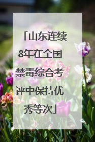 山东连续8年在全国禁毒综合考评中保持优秀等次