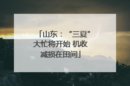 山东：“三夏”大忙将开始 机收减损在田间