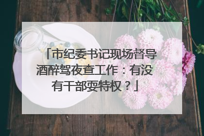市纪委书记现场督导酒醉驾夜查工作：有没有干部耍特权？