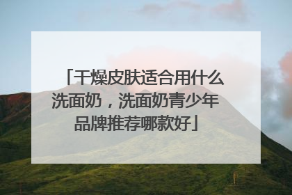 干燥皮肤适合用什么洗面奶，洗面奶青少年品牌推荐哪款好