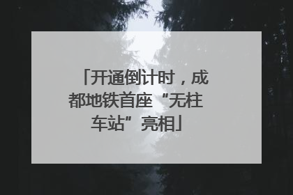 开通倒计时，成都地铁首座“无柱车站”亮相