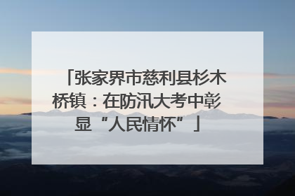 张家界市慈利县杉木桥镇：在防汛大考中彰显“人民情怀”
