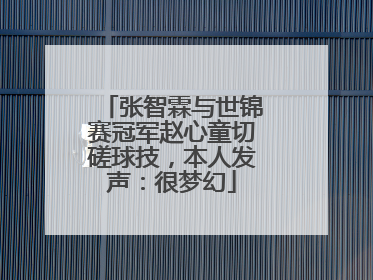 张智霖与世锦赛冠军赵心童切磋球技，本人发声：很梦幻