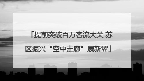 提前突破百万客流大关 苏区振兴“空中走廊”展新翼