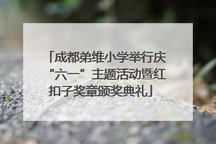 成都弟维小学举行庆“六一”主题活动暨红扣子奖章颁奖典礼