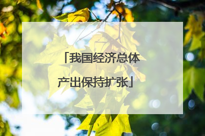 我国经济总体产出保持扩张