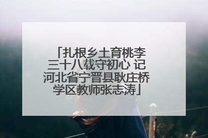 扎根乡土育桃李 三十八载守初心 记河北省宁晋县耿庄桥学区教师张志涛