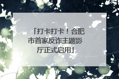 打卡打卡！合肥市首家反诈主题影厅正式启用