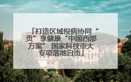 打造区域慢病协同“贡”享健康“中国西部方案” 国家科技重大专项落地自贡