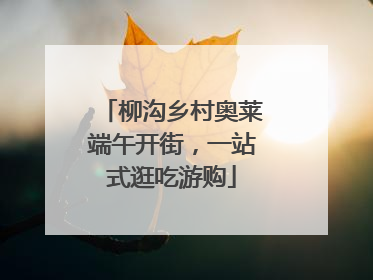 柳沟乡村奥莱端午开街，一站式逛吃游购