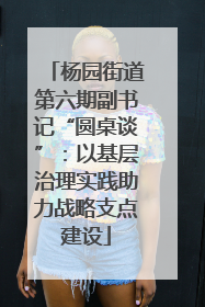 杨园街道第六期副书记“圆桌谈”：以基层治理实践助力战略支点建设