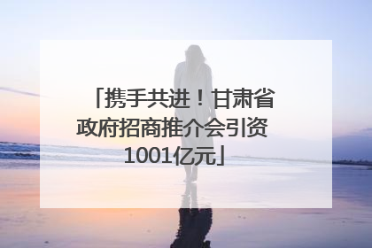 携手共进！甘肃省政府招商推介会引资1001亿元
