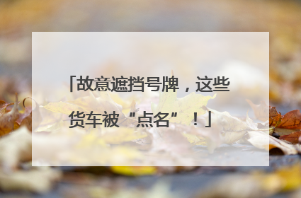 故意遮挡号牌，这些货车被“点名”！