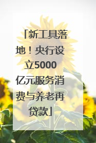 新工具落地！央行设立5000亿元服务消费与养老再贷款