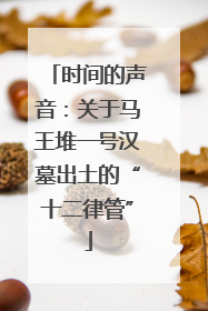 时间的声音：关于马王堆一号汉墓出土的“十二律管”