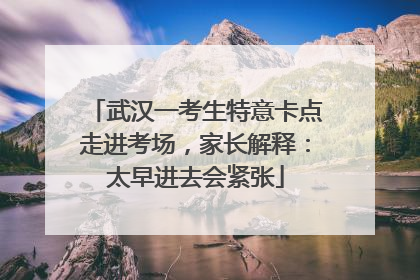 武汉一考生特意卡点走进考场，家长解释：太早进去会紧张