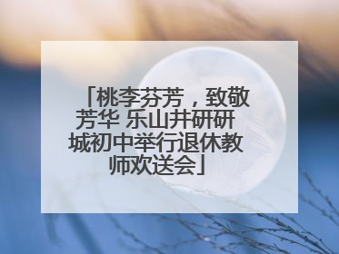 桃李芬芳，致敬芳华 乐山井研研城初中举行退休教师欢送会