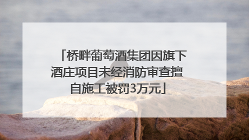 桥畔葡萄酒集团因旗下酒庄项目未经消防审查擅自施工被罚3万元