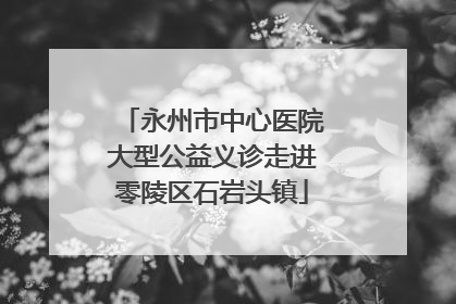 永州市中心医院大型公益义诊走进零陵区石岩头镇