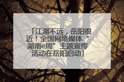 江湖不远，岳阳很近！全国网络媒体“湖南e周”主题宣传活动在岳阳启动