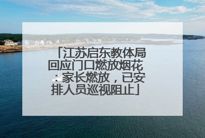 江苏启东教体局回应门口燃放烟花：家长燃放，已安排人员巡视阻止