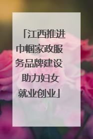 江西推进巾帼家政服务品牌建设 助力妇女就业创业